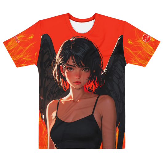 Rated E - AOP Unisex Polyester Tee: FALLEN ANGEL