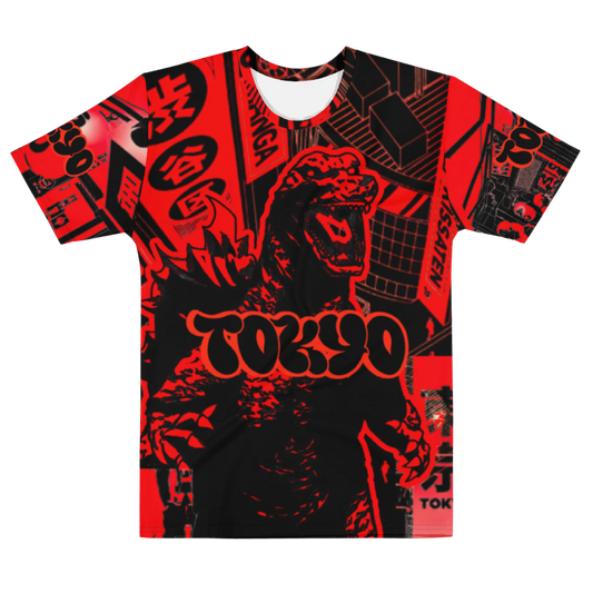 Rated E - AOP Unisex Polyester Tee: TOKYO RED